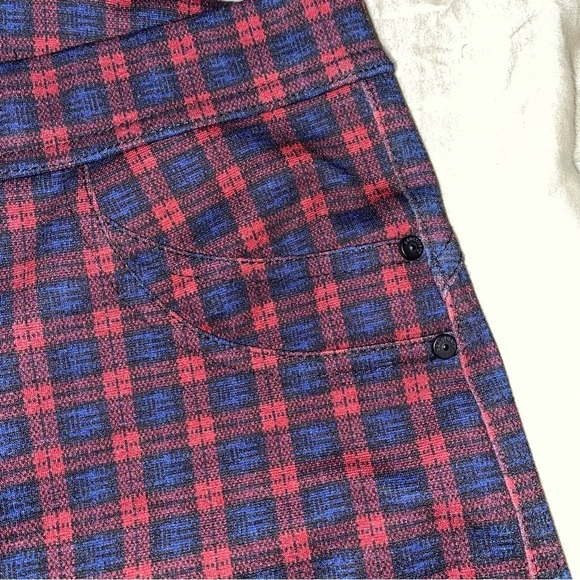 ANTHROPOLOGIE X SANCTUARY FINCHLEY PLAID LEGGINGS RED AND NAVY ANTHRO BOHEMIAN - Picture 12 of 13